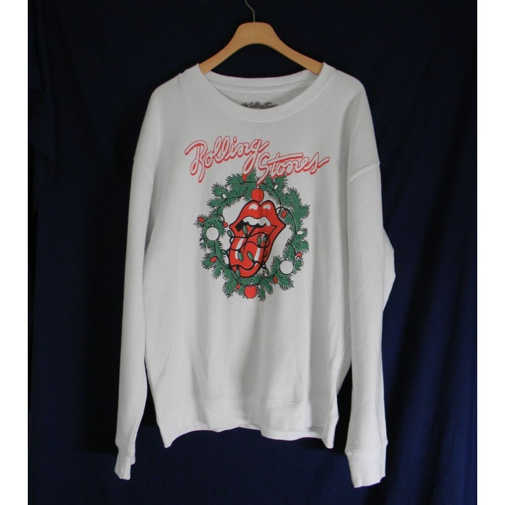 Rolling Stones Christmas Sweatshirt Holiday Classic Rock NWOT